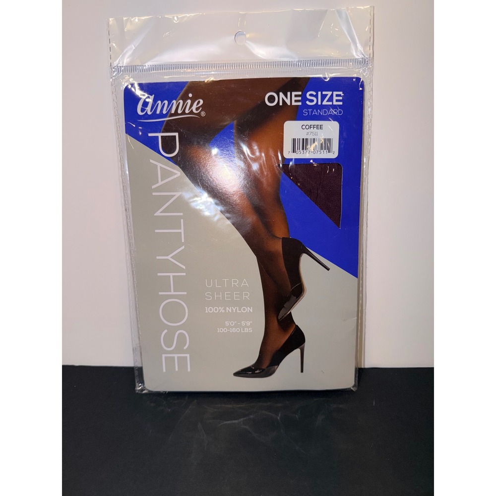 Annie Ultra Sheer Pantyhose Coffee Brown One Size Standard 7511 100% Nylon